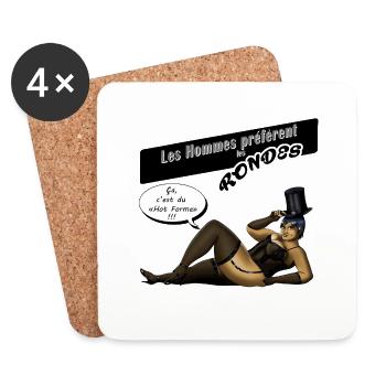 Les Hommes préfèrent les rondes11 - Dessous de verre (lot de 4) - blanc - Devant