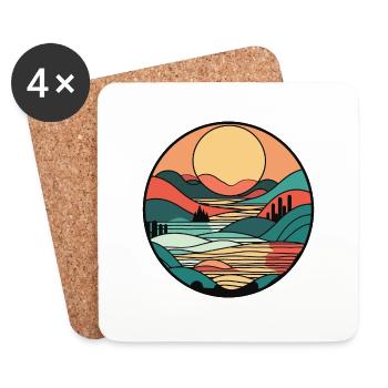 Sunset - Coasters (set of 4) - white - Front