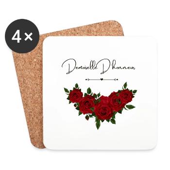 Demoiselle d'honneur floral - Dessous de verre (lot de 4) - blanc - Devant