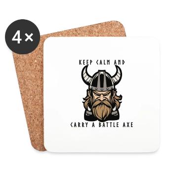 Keep Calm and Carry a Battle Axe - Coasters (set of 4) - white - Front