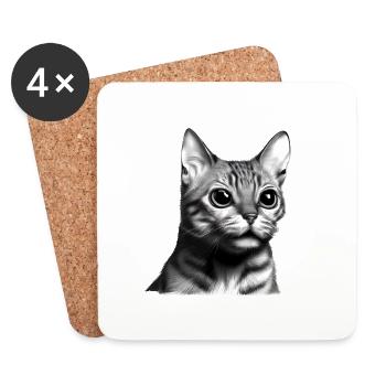 Katze Kater Britisch Kurzhaar Katzen Katzenbaby - Untersetzer (4er-Set) - Weiß - Vorne