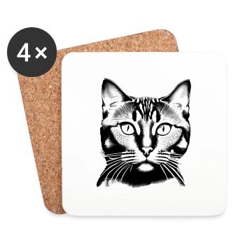 British Shorthair Cat Cat Cat Kitten Cats - Coasters (set of 4) - white - Front