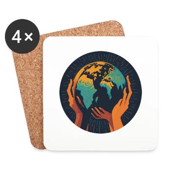 Planet Keeper - Untersetzer (4er-Set) - Weiß - Vorne