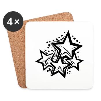 Hand-drawn noble starry sky - Coasters (set of 4) - white - Front
