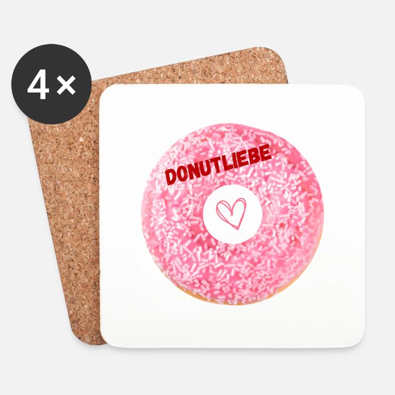 Donutliebe - Untersetzer (4er-Set) - Weiß