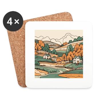 Landscape - Coasters (set of 4) - white - Front