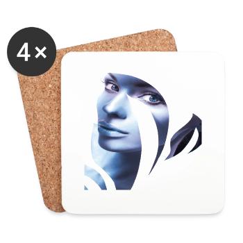 Retro fashion vintage cool années 80 femme fille pop art - Dessous de verre (lot de 4) - blanc - Devant