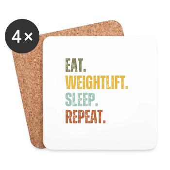 EAT WEIGHTLIFT SLEEP REPEAT - Coasters (set of 4) - white - Front