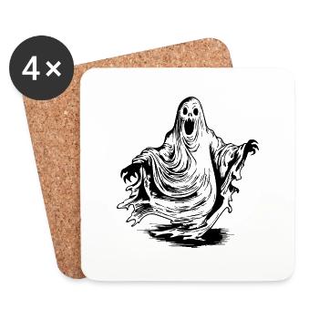 Ghost Ghosts Witching Hour Halloween - Coasters (set of 4) - white - Front