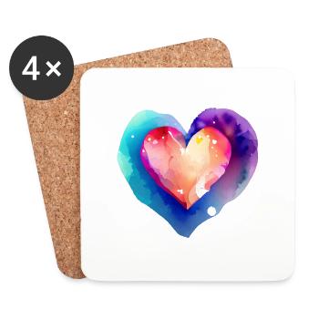 Valentinstag Hochzeit Muttertag Liebe Verlobung - Untersetzer (4er-Set) - Weiß - Vorne