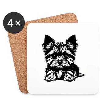 Hundewelpe Yorkshire Terrier Hund Hundehalter - Untersetzer (4er-Set) - Weiß - Vorne