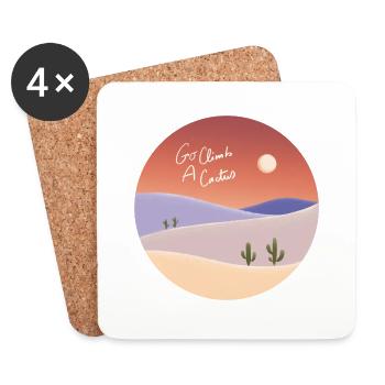 Go climb a cactus - Coasters (set of 4) - white - Front