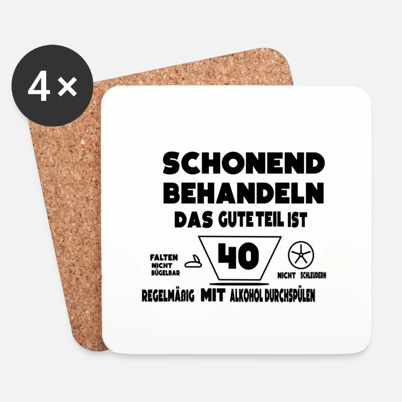 40 Geburtstag - Untersetzer (4er-Set) - Weiß