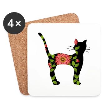 Chat - Dessous de verre (lot de 4) - blanc - Devant