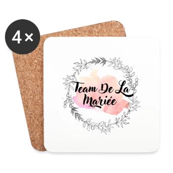 Team de la mariée floral - Dessous de verre (lot de 4) - blanc - Devant