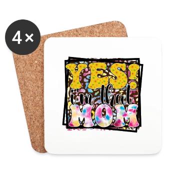 Mom Quote - Coasters (set of 4) - white - Front