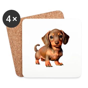 Dog owners Dachshund Dog Dogs Dog owners - Coasters (set of 4) - white - Front
