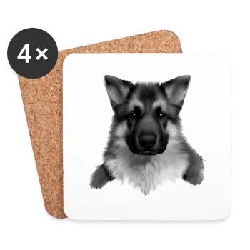 Chiot Berger Allemand Propriétaire Chien - Dessous de verre (lot de 4) - blanc - Devant