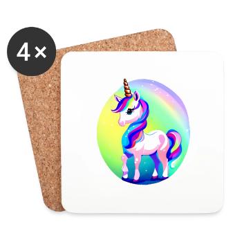 Licorne Mythique Animal Licorne Fille Licornes - Dessous de verre (lot de 4) - blanc - Devant