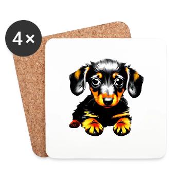 Dog owners Dogs Dachshund Dog Dog Dog owners - Coasters (set of 4) - white - Front