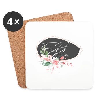 Team de la mariée floral - Dessous de verre (lot de 4) - blanc - Devant