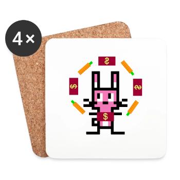 rabbit juggler - Coasters (set of 4) - white - Front