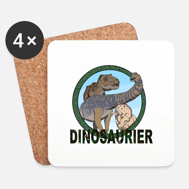 Dinos - Untersetzer (4er-Set) - Weiß