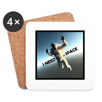 Astronaut I Need Space Lustig Funny - Coasters (set of 4) - white - Front