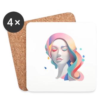 izup2u colored abstract woman - Coasters (set of 4) - white - Front