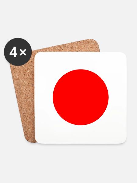 Japan rising sun white - Untersetzer (4er-Set) - Weiß