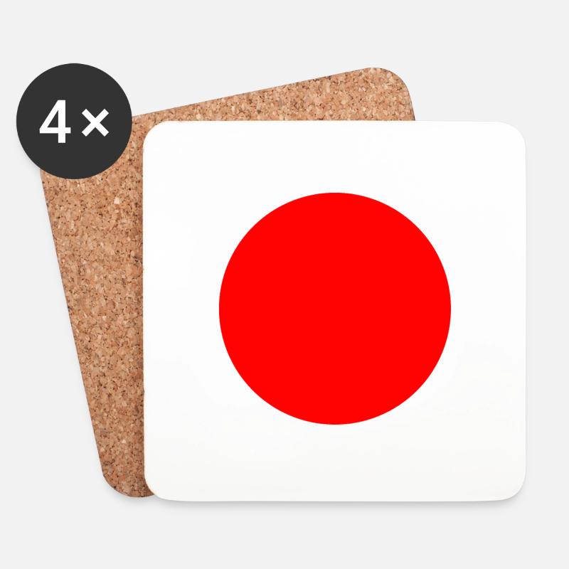 Japan rising sun white - Untersetzer (4er-Set) - Weiß