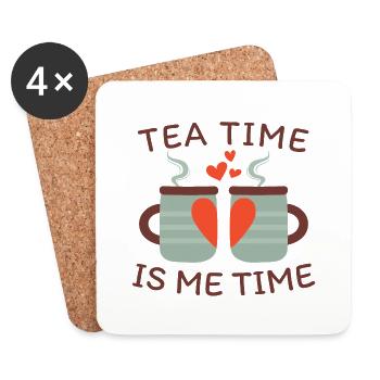 Tea time is me time - Untersetzer (4er-Set) - Weiß - Vorne