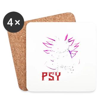 Lapin Psycho - Dessous de verre (lot de 4) - blanc - Devant