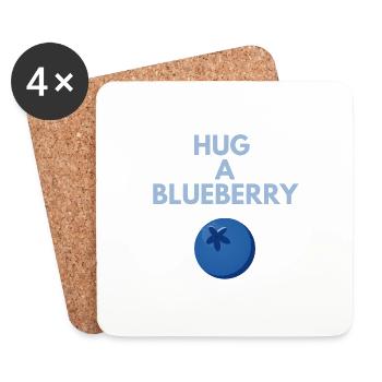 HUG A BLUEBERRY - Coasters (set of 4) - white - Front