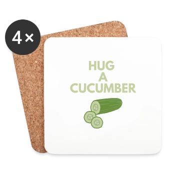HUG A CUCUMBER - Coasters (set of 4) - white - Front