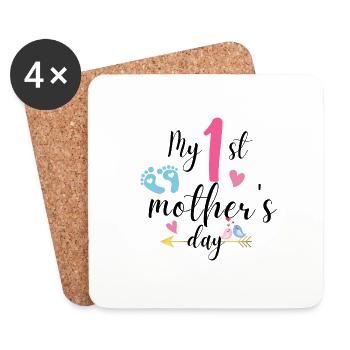 My First Mothers Day As A Mom - Coasters (set of 4) - white - Front