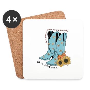 Western Desert Retro 3 - Coasters (set of 4) - white - Front