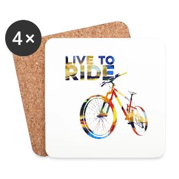 Live to Ride - Coasters (set of 4) - white - Front