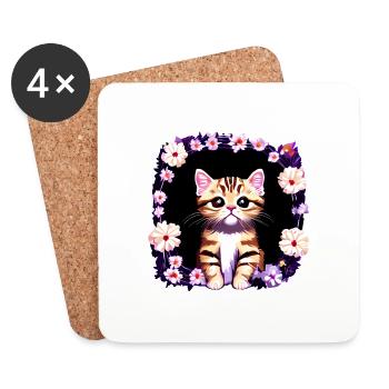 Cat Bengal Cat Lover Pet Owner - Coasters (set of 4) - white - Front