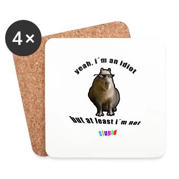 Capybara Meme - Untersetzer (4er-Set) - Weiß - Vorne
