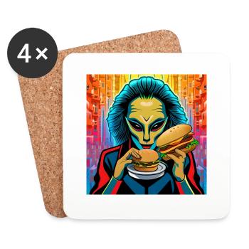 Alien burger - Untersetzer (4er-Set) - Weiß - Vorne
