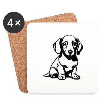 Chiens teckel Chien Chien Propriétaire de chien Propriétaire de chien - Dessous de verre (lot de 4) - blanc - Devant