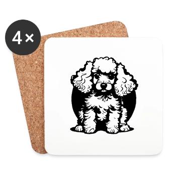 Poodle Puppy Dog Owner Dog Love Poodle Puppy - Coasters (set of 4) - white - Front