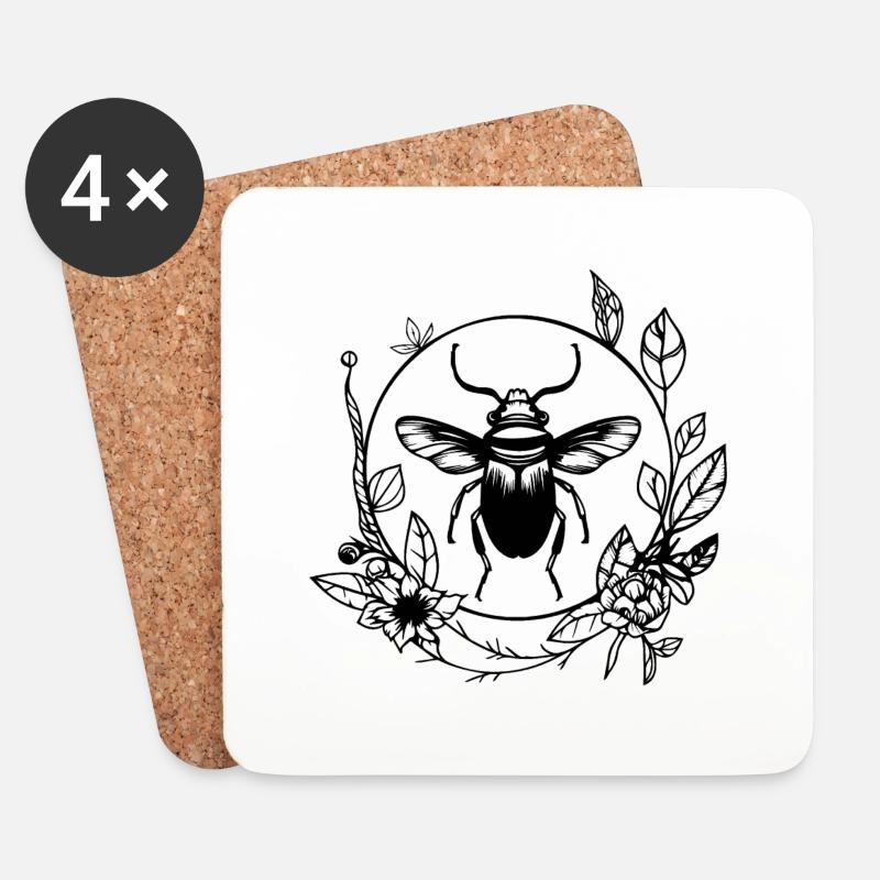 Insekten Krabbeltiere Arthropoden - Untersetzer (4er-Set) - Weiß