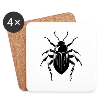 Insects, creepy-crawlies, arthropods - Coasters (set of 4) - white - Front