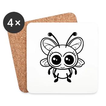 Insects, creepy-crawlies, arthropods - Coasters (set of 4) - white - Front