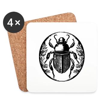 Insects, creepy-crawlies, arthropods - Coasters (set of 4) - white - Front