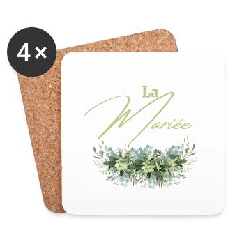 La mariée floral - Dessous de verre (lot de 4) - blanc - Devant