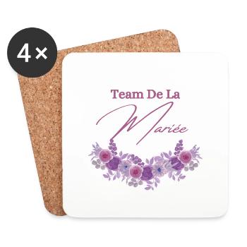 Team de la mariée floral - Dessous de verre (lot de 4) - blanc - Devant