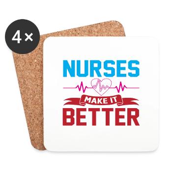 Nurses make it better - Coasters (set of 4) - white - Front